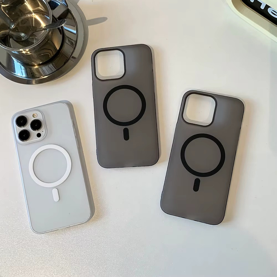 Matte ultradünne MagSafe Hülle für Samsung Galaxy S25 Ultra S24 FE S23 S22 A56 5G A55 A54 A26 A16 A06 in Schwarz mit magnetischer kabelloser Ladefunktion - Bild 2
