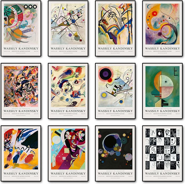 Potdemiel Abstract Geometric Paper Poster Wassily Kandinsky Kunstwerke in Multicolour, Breite: 25,0 cm, Höhe: 20,0 cm - Bild 1
