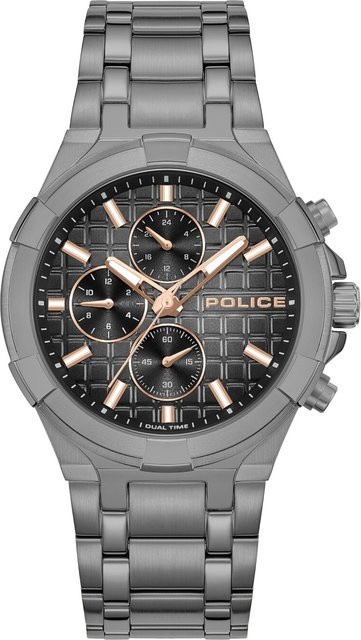 Police Herrenuhr Guardian Chronograph, Quarz, Edelstahl, 42 mm, Schwarz - Bild 1