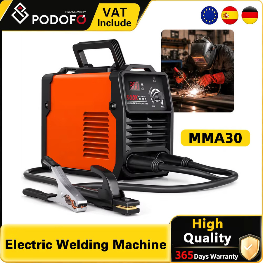 Podofo MMA300 Tragbares Elektrisches Schweißgerät mit IGBT Inverter und Digitalanzeige, Orange, B/T/H: 25,0 x 18,0 x 10,8 cm - Bild 2