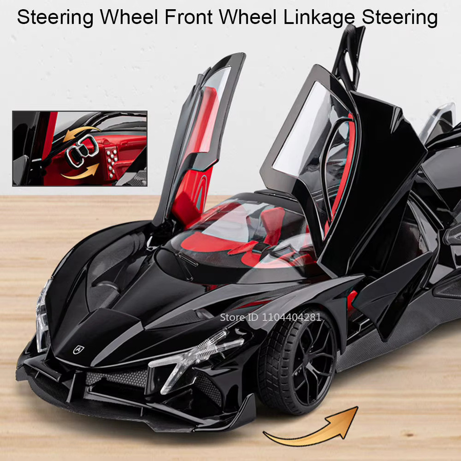 MAKEDA Apollo EVO 918 Martini Supercar Modell, 1:18, mit Sound und Licht, Metall - Bild 2