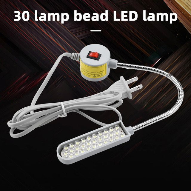 Flexible LED-Arbeitslampe mit Magnetfuß und Schwanenhals in Weiß für Werkbank und Nähmaschine - Bild 1