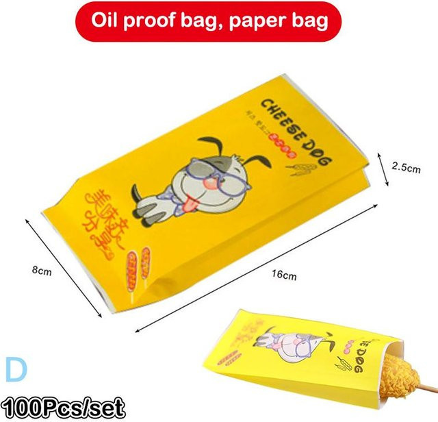 Xiga Hot Dog Verpackungsboxen aus Papier, 100 Stück, Gelb, Einweg Lebensmittelboxen für Catering und Party - Bild 1