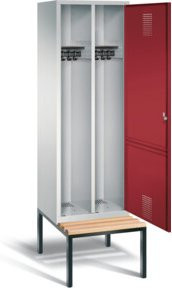 C+P Spind Evolo mit Front in Rubinrot und Korpus in Lichtgrau, H x B x T: 209 x 61 x 50 cm - Bild 1