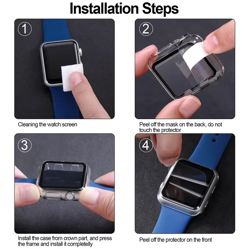 Uhrenabdeckung und Displayschutzfolie für Apple Watch, Silikon, Unisex - Bild 2