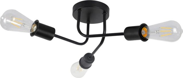 NETTLIFE Deckenleuchte aus Metall in Schwarz mit transparentem Glas und E27 Fassung - Bild 1