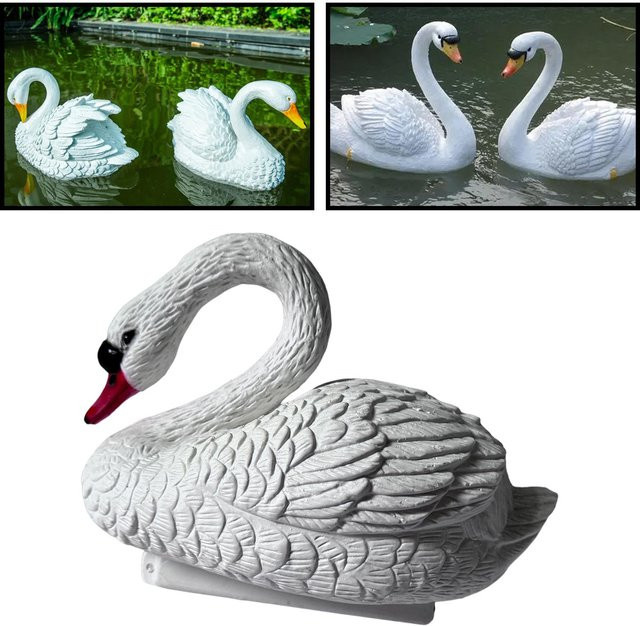 Schwimmende Schwan Figur von homyl in Weiß zur Dekoration für deinen Gartenteich, B/T/H: 30,0 x 21,0 cm - Bild 1