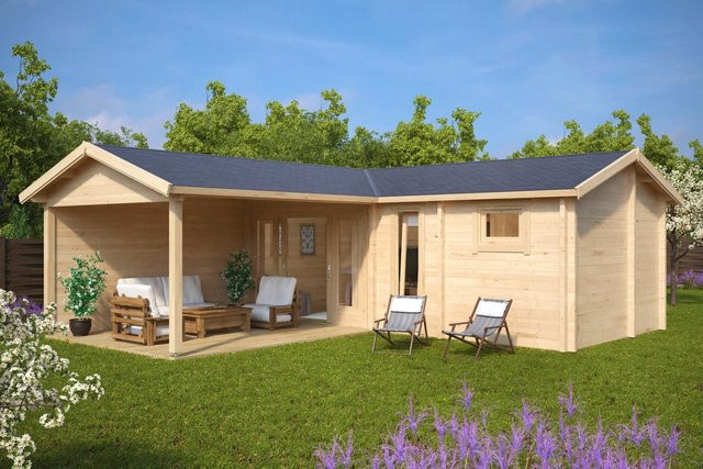 Gartenhaus Hansa B mit Sauna und Terrasse B/T/H: 7 x 7 m - Bild 1