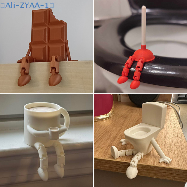 JETTING 3D-gedruckte Schokoladenskulpturen mit beweglichen Gelenken in Braun als dekorative Desktop-Dekoration - Bild 1