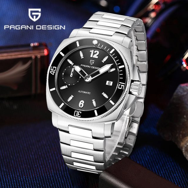 Pagani Design Armbanduhr, Automatik, Edelstahl, Keramik-Lünette, 43 mm, Herren - Bild 1