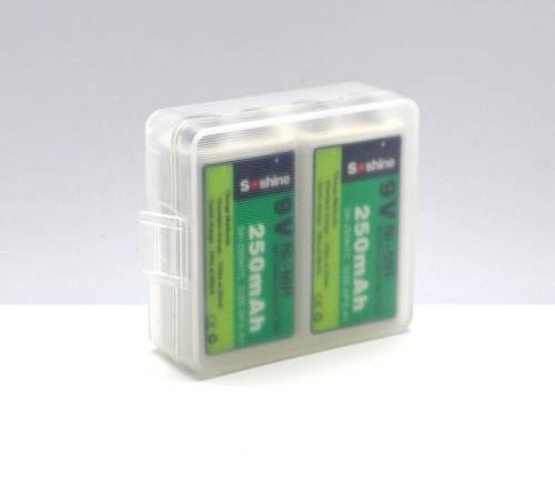 Soshine SBC-018 Batteriebox für 2x 9V Block, transparent, L: 54 mm, B: 52 mm, H: 19 mm - Bild 1