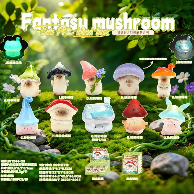 Bandai Fantasy Mushroom Series Original Cat PAI Blind Box, Desktop-Ornamente - Bild 1