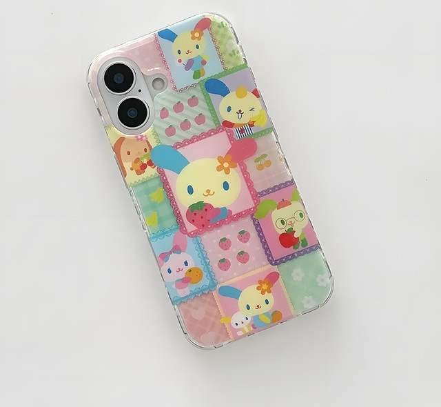INS Kawaii Kaninchen Handyhülle für Samsung Galaxy S25 S24 S23 S22 S21 FE Ultra Plus 4G 5G mit Feder Textur in Multicolour - Bild 1