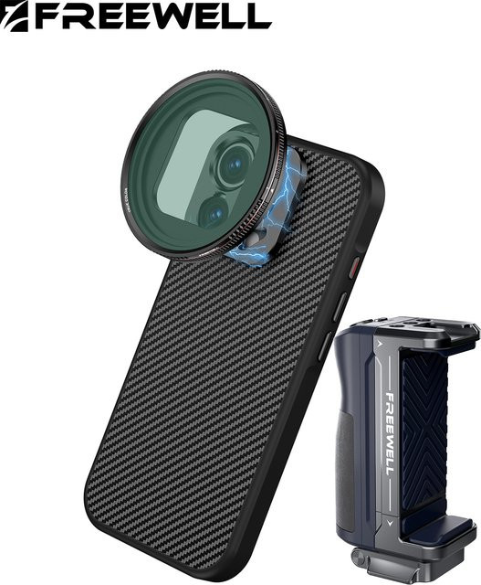 Freewell Smartphone-Starter-Kit mit VND-Filter und 17-mm-Halterung in Schwarz, kompatibel mit iPhone 17/16/15/14/13 Pro & Pro Max sowie Selfie-Sticks - Bild 1