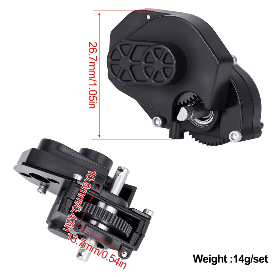 Axial Kunststoff-Getriebe, 1:24 RC Crawler Auto, Schwarz - Bild 2