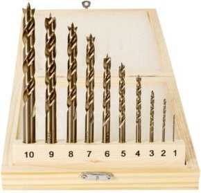 Stier Holzbohrer-Set HSS Cobalt, 10-teilig, Gold, 1-10 mm - Bild 1