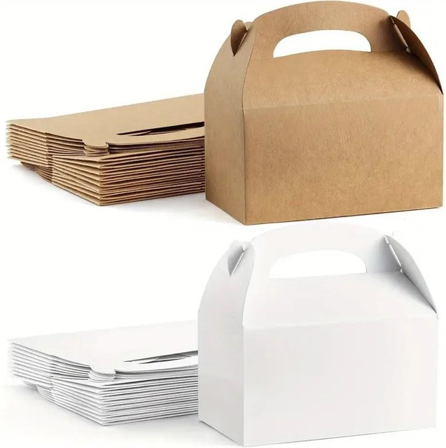 Set aus 10 oder 30 Pralinenschachteln aus Kraftpapier in Braun oder Weiß als DIY-Verpackungsbox für Party, Hochzeit oder Kuchen - Bild 1