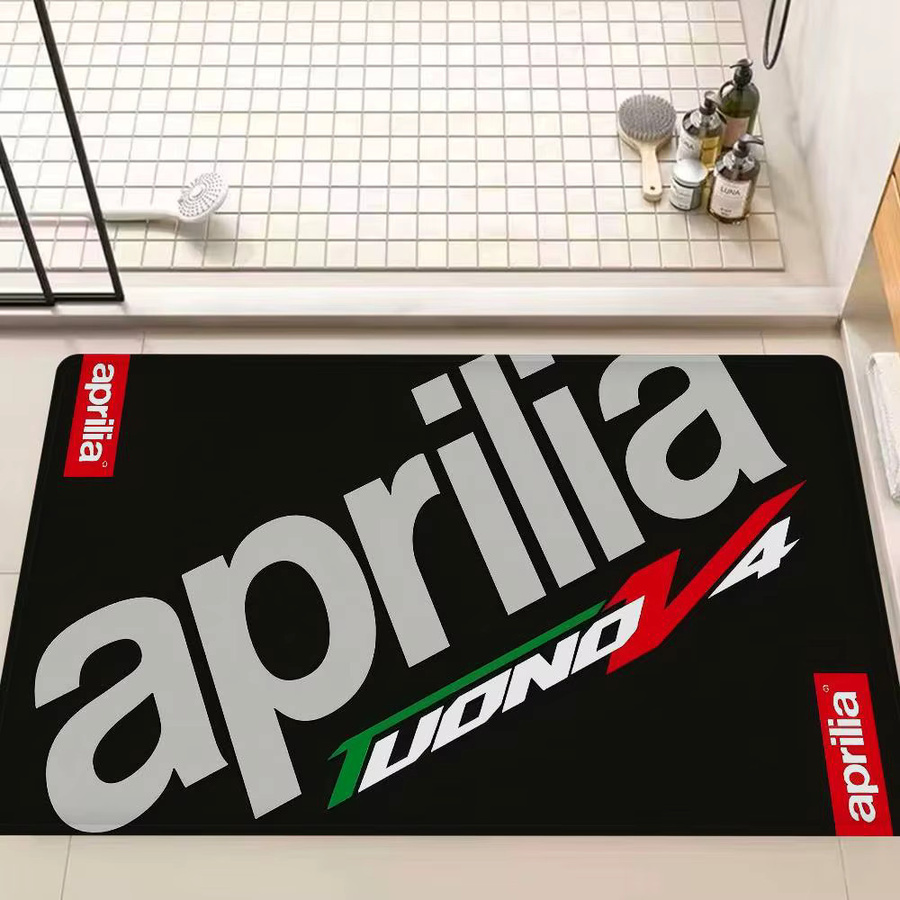 A-ApriliaS Motorcycles Fußmatte im nordischen Stil, rutschfest, schwarz, B/T: 60 x 40 cm - Bild 5