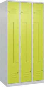 C+P Z-Spind Classic PLUS Spind mit 6 Fächern, Zylinderschloss, Grau/Grün, H x B x T: 185 x 90 x 50 cm - Bild 1