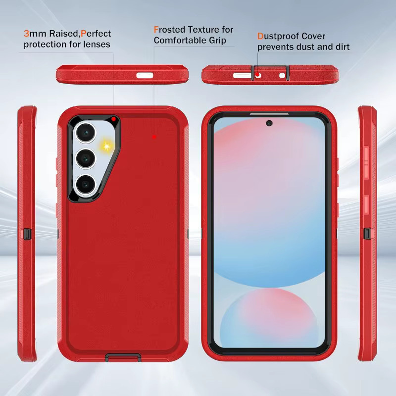 Stoßfeste Defender-Rüstung Hülle mit 2 HD-Displayschutzfolien für Samsung S26 Ultra, S25, S24 und S23 Plus in Militärqualität - Bild 5