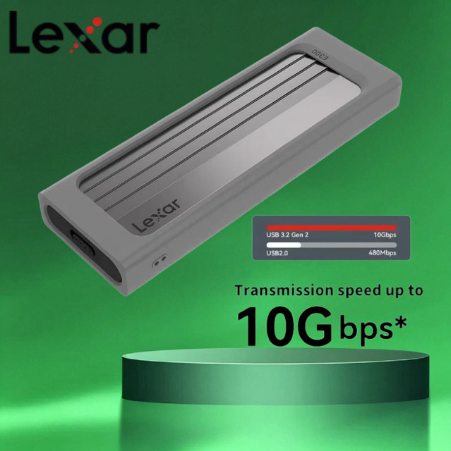 Lexar E300 M.2 NVMe SSD-Gehäuse USB-C USB 3.2 Gen 2 Mobil, Grau - Bild 1
