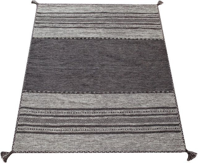 Handwebteppich Kilian in Grau, Boho-Stil, Rechteckig, B/T: 80 x 150 cm - Bild 1