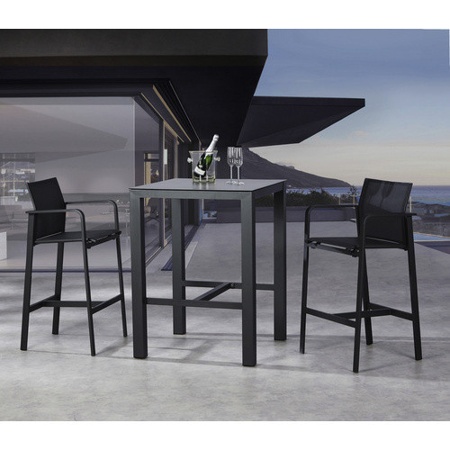 BEST Bartisch Rhodos in Grau mit HPL-Platte und Aluminiumgestell, B/H/T: 80 x 109 x 80 cm - Bild 3