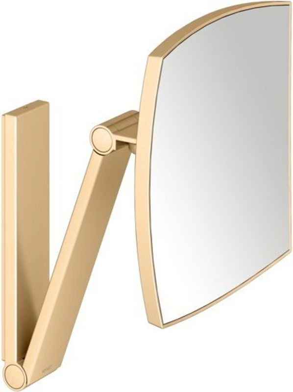 Keuco Ilookmove Kosmetikspiegel mit Schwenkarm, quadratisch, Holz und Metall, Gold/Gelb - Bild 1