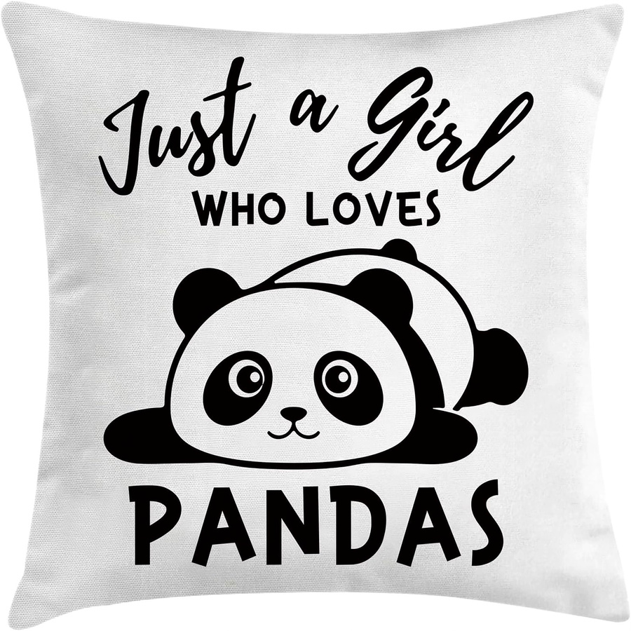 Kissenbezug mit Panda-Muster aus Polyester in Weiß, quadratisch, maschinenwaschbar - Bild 3