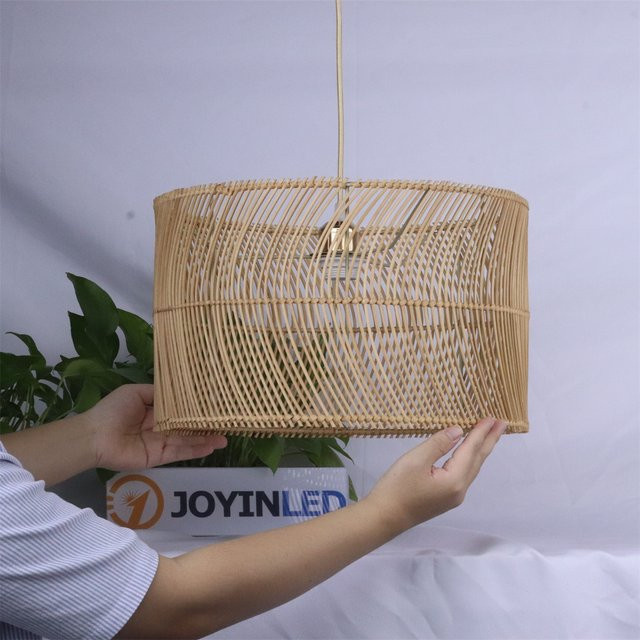 JOYINLED Retro Rattan Kronleuchter in Beige mit E27 Fassung für Wohnzimmer und Esszimmer - Bild 1