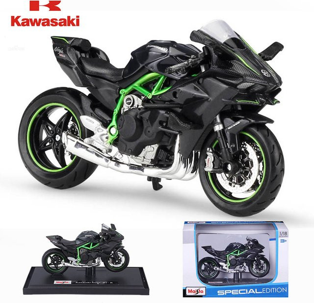 Maisto Kakawasaki H2R KLR 650 Motorrad Modell 1:18 Druckguss Legierung - Bild 1