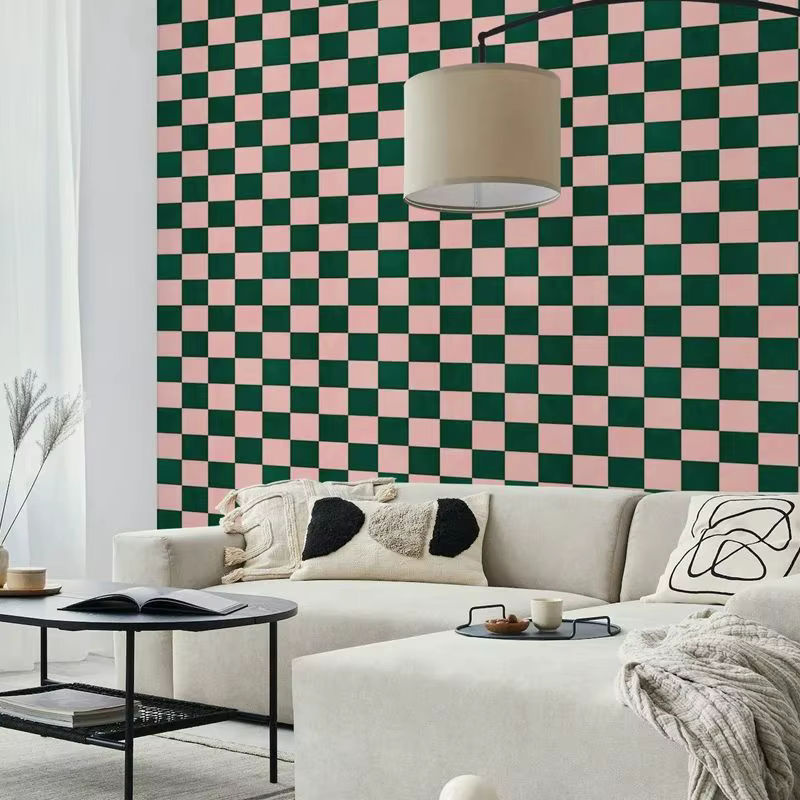 Pixel&Wall Schachbrett-Tapete mit geometrischem Fliesenmuster in Multicolour als selbstklebendes Vliespapier - Bild 3