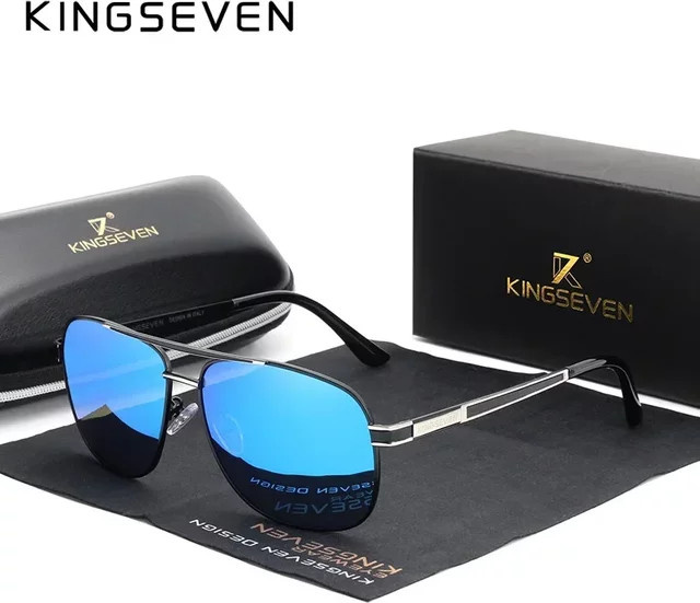 Kingseven Sonnenbrille Aviator, Vollrand, Metall, polarisiert, Unisex - Bild 1