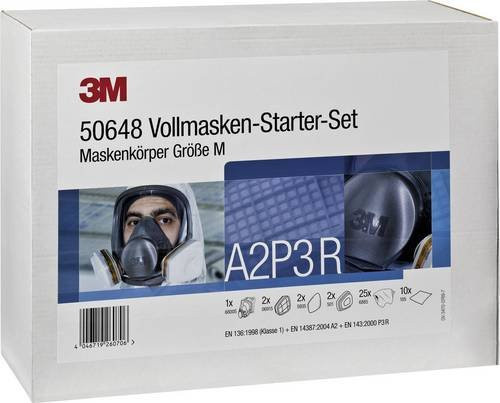 3M Atemschutz Vollmasken-Set A2P3 aus Silikon in Größe M - Bild 1
