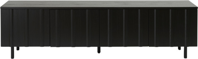 Normann Copenhagen Rib Sideboard Low in Schwarz mit Eichenholz und Lamellen im skandinavischen Design - Bild 1