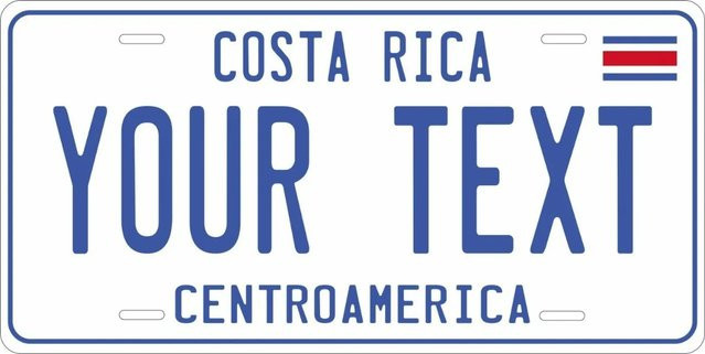 Personalisiertes dekoratives Wandetikett mit Costa Rica-Flagge von Hello Young in Weiß und Multicolour, wasser- und staubdichtes rechteckiges Heimornament - Bild 1