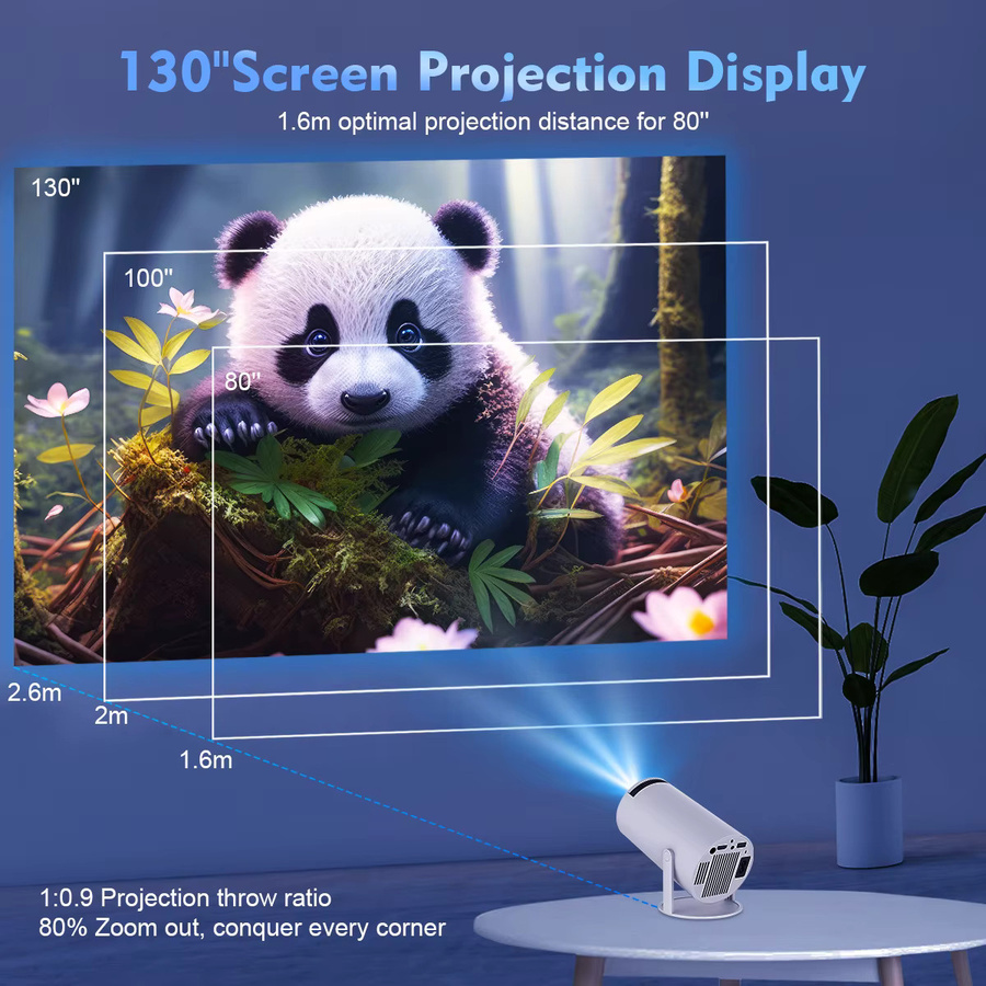 Magcubic HY300PRO Projektor mit Android 14, 8K Unterstützung, Wifi6 und Bluetooth 5.4, 290 ANSI Lumen, Farbe: Weiß - Bild 5