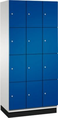 C+P Fächerschrank Cambio auf Sockel mit 12 Fächern, Korpus Lichtgrau und Front Enzianblau, H x B x T: 195,0 x 90,0 x 52,5 cm - Bild 2