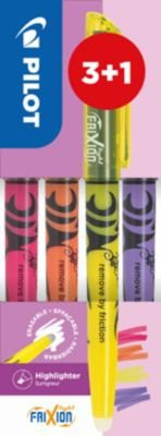 PILOT FriXion Light Natural Textmarker Set, radierbar, Keilspitze, Strichstärke 3,8 mm, buntes 4er-Set - Bild 1