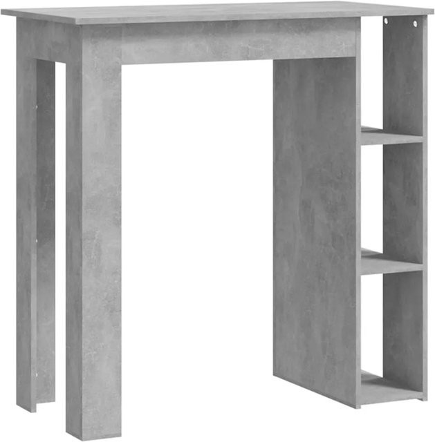 vidaXL Bartisch mit Regal in Betongrau aus Holzwerkstoff, B/T/H: 102 x 50 x 103,5 cm - Bild 1