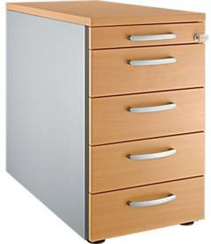 Schäfer Shop Genius Standcontainer 13333 mit Rundgriff in Buche-Dekor und Weißaluminium, B: 43,5 cm, H: 71,7 cm, T: 5,0 cm - Bild 2