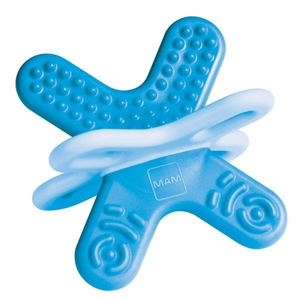 MAM Beißring Bite & Relax Phase 2 in Blau aus Silikon, sterilisierbar - Bild 1