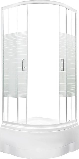 Kerra Runddusche Duschkabine Madera Quadrant mit Duschwanne, Glas: 4 mm ESG, Farbe: Transparent/Weiß, B/T/H: 80,5 x 80,5 x 205 cm - Bild 1