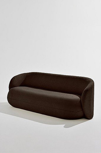 Bloom 3-Sitzer Sofa in Braun mit Bouclé-Stoff und modernem Design - Bild 1