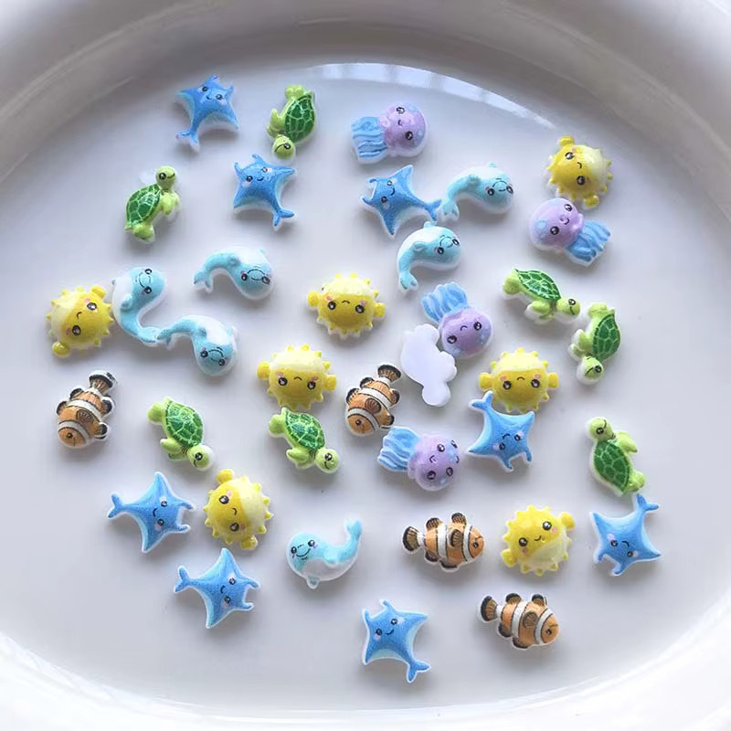 50 Mini-Strasssteine im Ozean-Stil aus Kunstharz, Multicolour, 9 mm für Nagelkunst und DIY-Bastelarbeiten - Bild 2