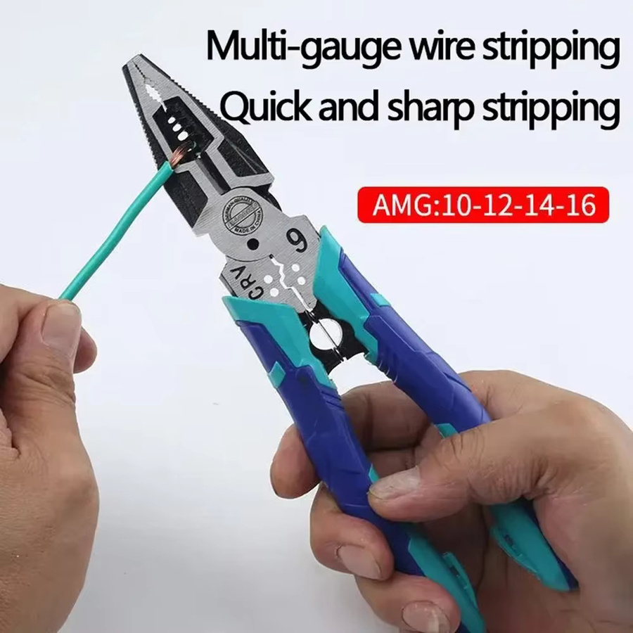 WOZOBUY Automatische Abisolierzange gebogen mit rutschfestem Griff für Elektriker und Handwerk - Bild 3