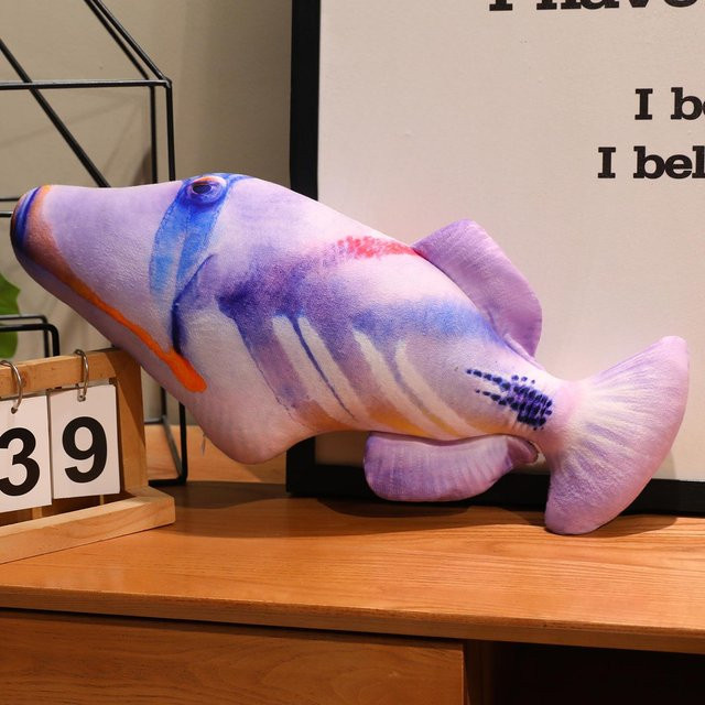 Yiran toy Meeresfisch Plüschtier, Goldfisch Diskusfisch Karpfen, Bunt - Bild 1
