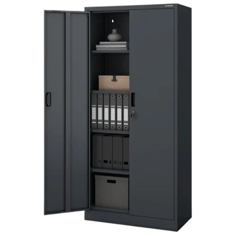 JAN NOWAK Aktenschrank aus Metall mit Flügeltüren und Schloss, Anthrazit, H x B x T: 175 x 80 x 40 cm - Bild 2