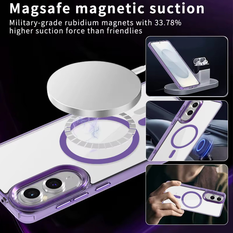 MagSafe Magnetisches Ladegehäuse für Samsung Galaxy S26 Ultra S25 S24 S23 Ultra A57 A37 A17 A56 A35 A16 A55 Hülle in Gold und Transparent - Bild 4