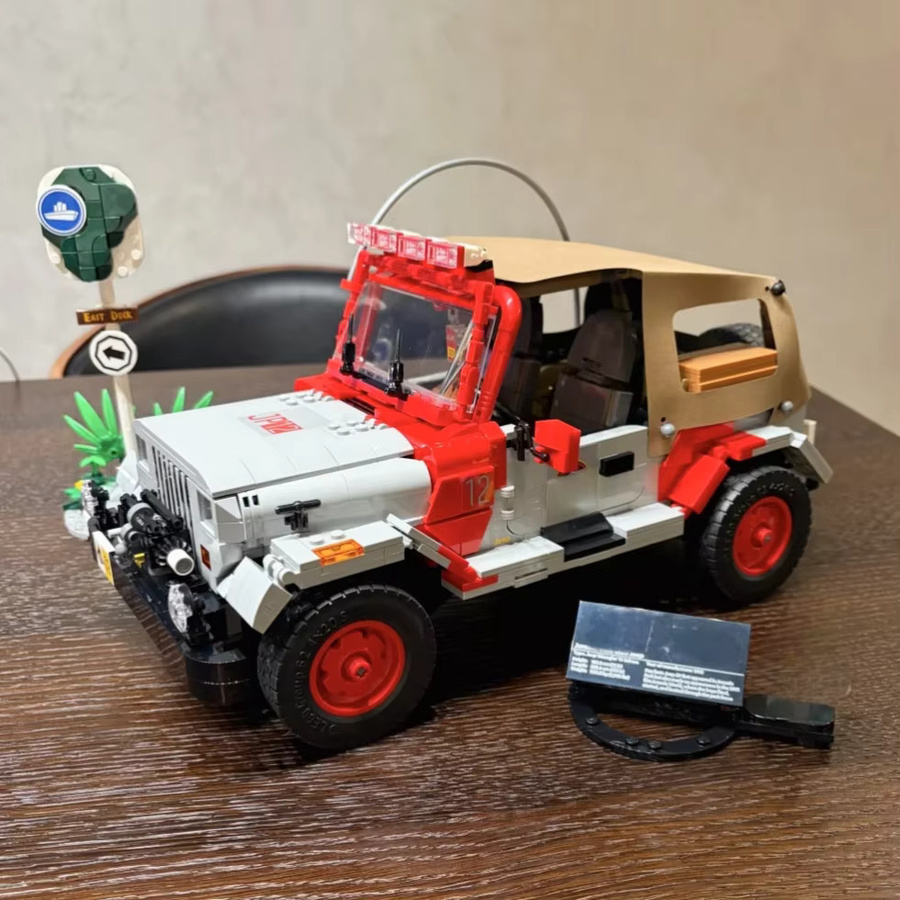 angelroyal Dinosaurier Park Jeep Wrangler Auto Modell Baustein, 1924 Teile - Bild 3